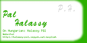 pal halassy business card