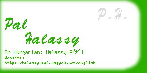 pal halassy business card